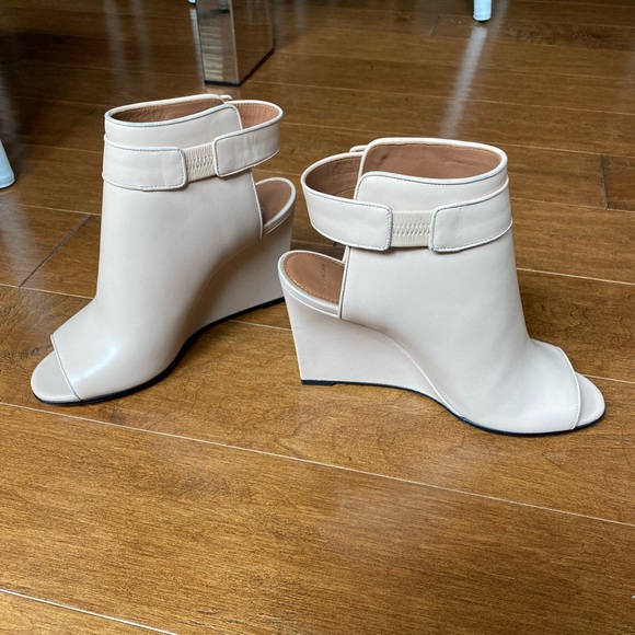 NEW Givenchy Shark Lock Open Toe Wedge Ankle Booties - Picture 11 of 15